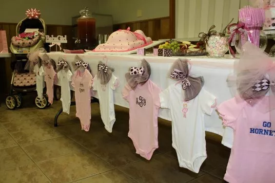Baby Shower Decor on Budget- Baby clothes line