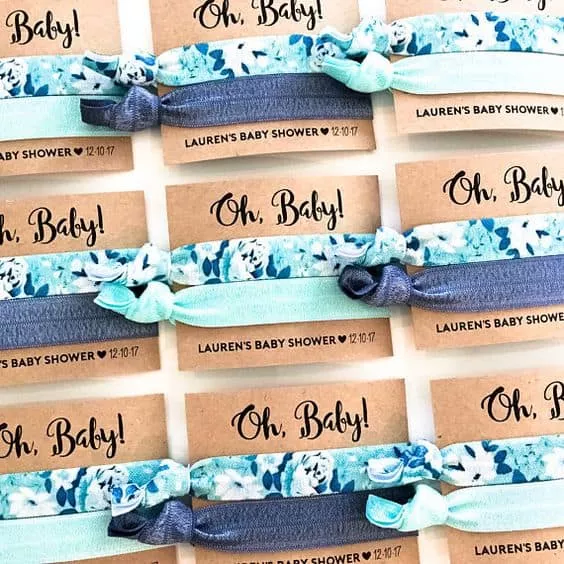 Hair ties for a baby shower favor. Woman always need more of those!