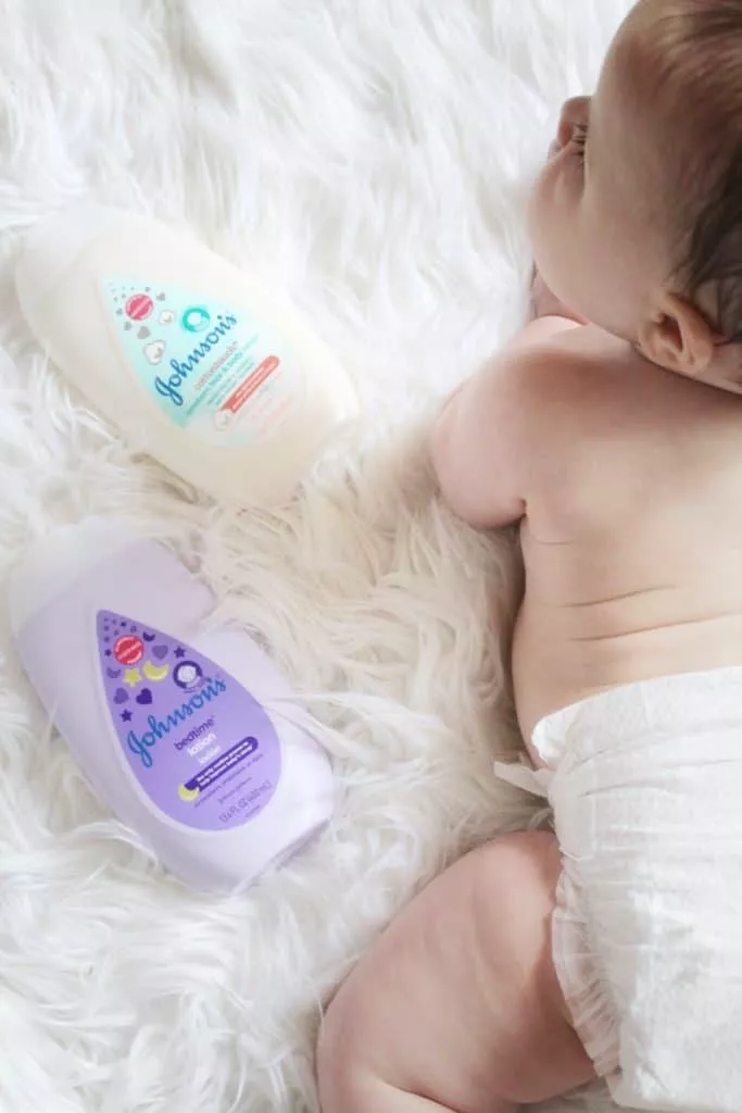 Johnson's Baby bed time routine with calming lotion and new Cotton Touch lotion for baby