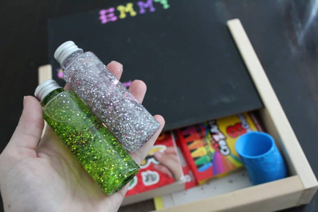 Mini sensory bottles for our toddlers restaurant kit!