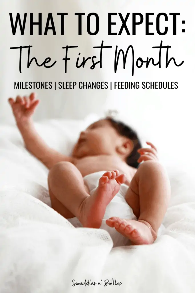 what to expect: the first month with your new baby. A look at what to expect, month-by-month, in your baby's first year of life. From sleep schedules, feeding routines and physical and cognitive changes. Everything you can expect from life with a newborn all the way to the first birthday. 